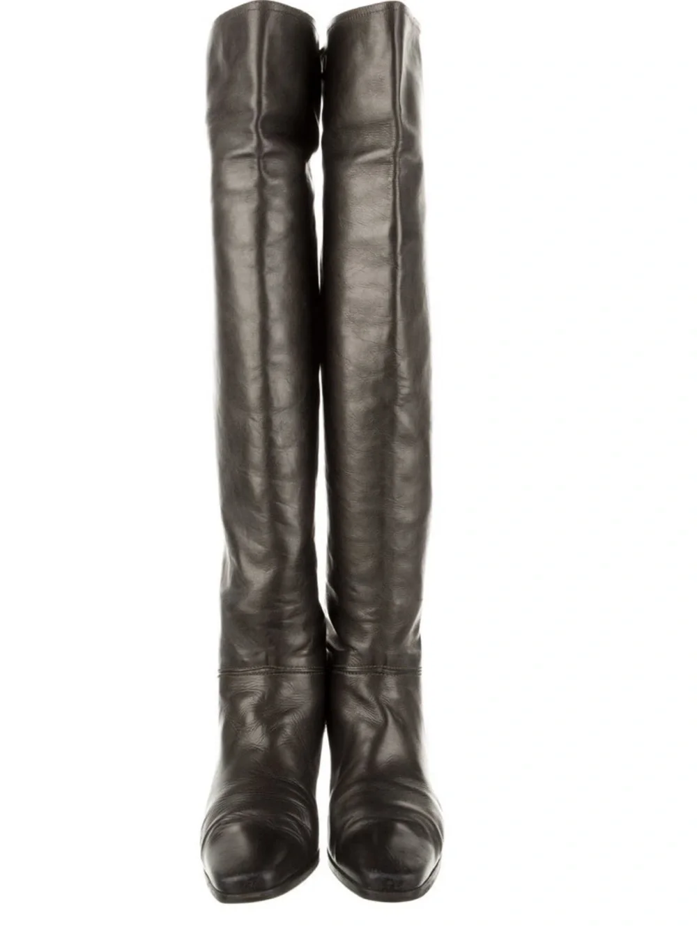 Barbara Bui Dark Brown Over-the-Knee Leather Boots